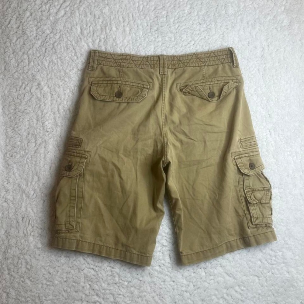 Y2K quiksilver men's tan cargo shorts‎ baggy skater surfer utility 90s